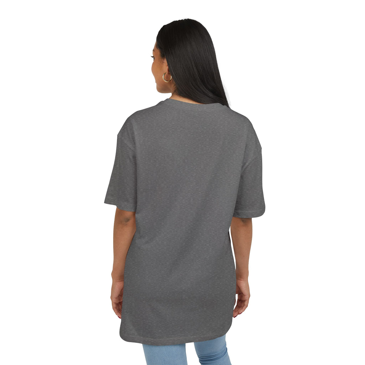 Oversize Tee — Retro 'Lost' Logo Chest Graphic, White Casual Streetwear
