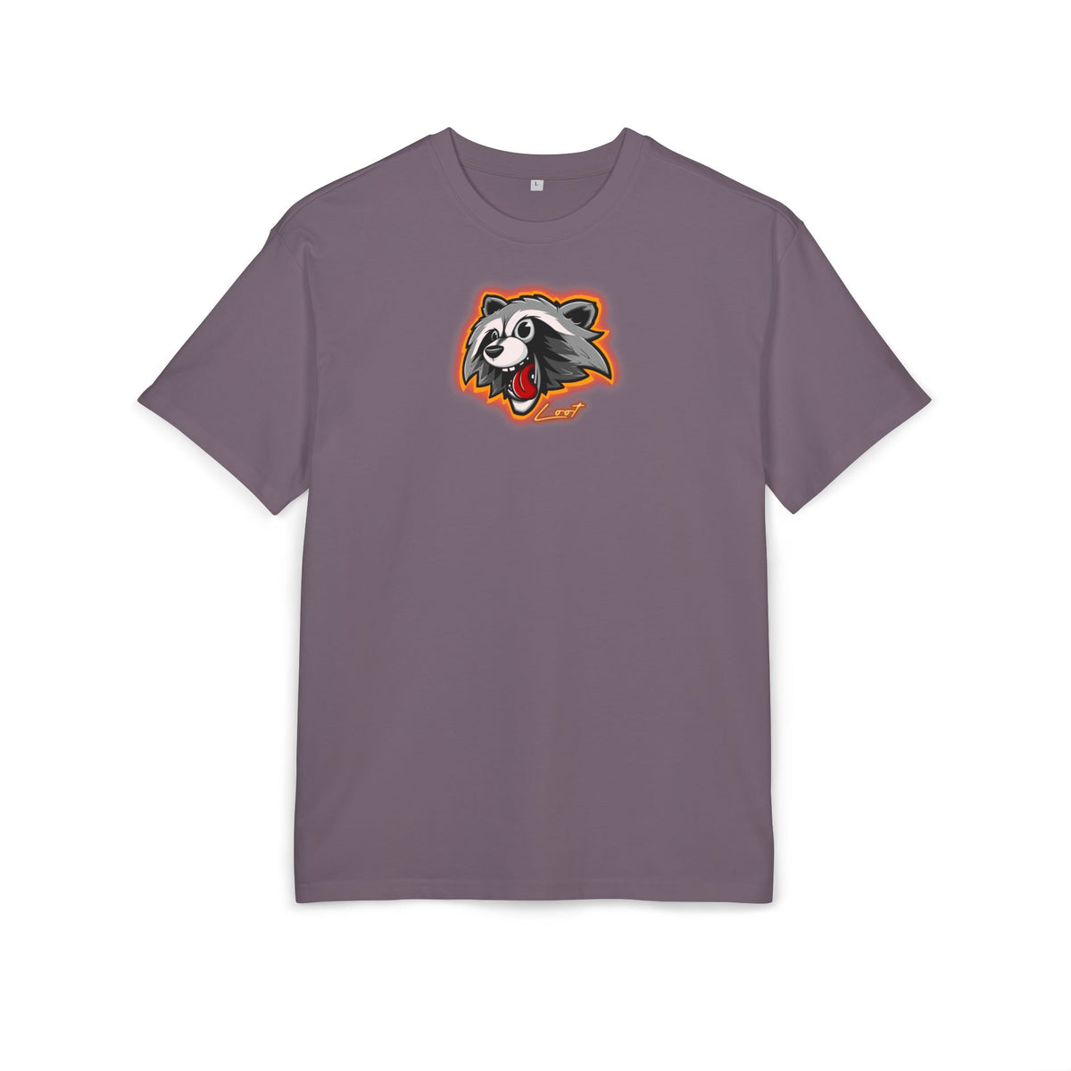 Raccoon Mascot Oversized Tee — Playful Cartoon Animal Graphic