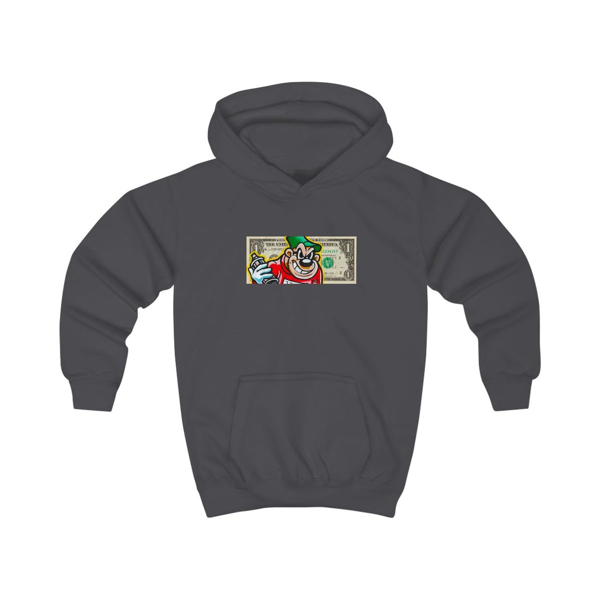 Kids Hoodie — Playful Clown Money Graphic Pullover