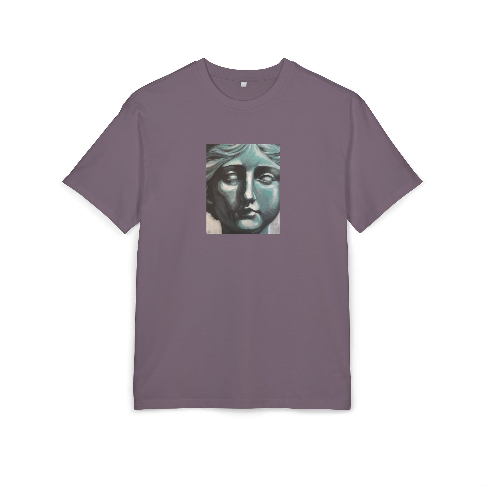 magnet oversized t-shirt with a front print of a sculpted face, front