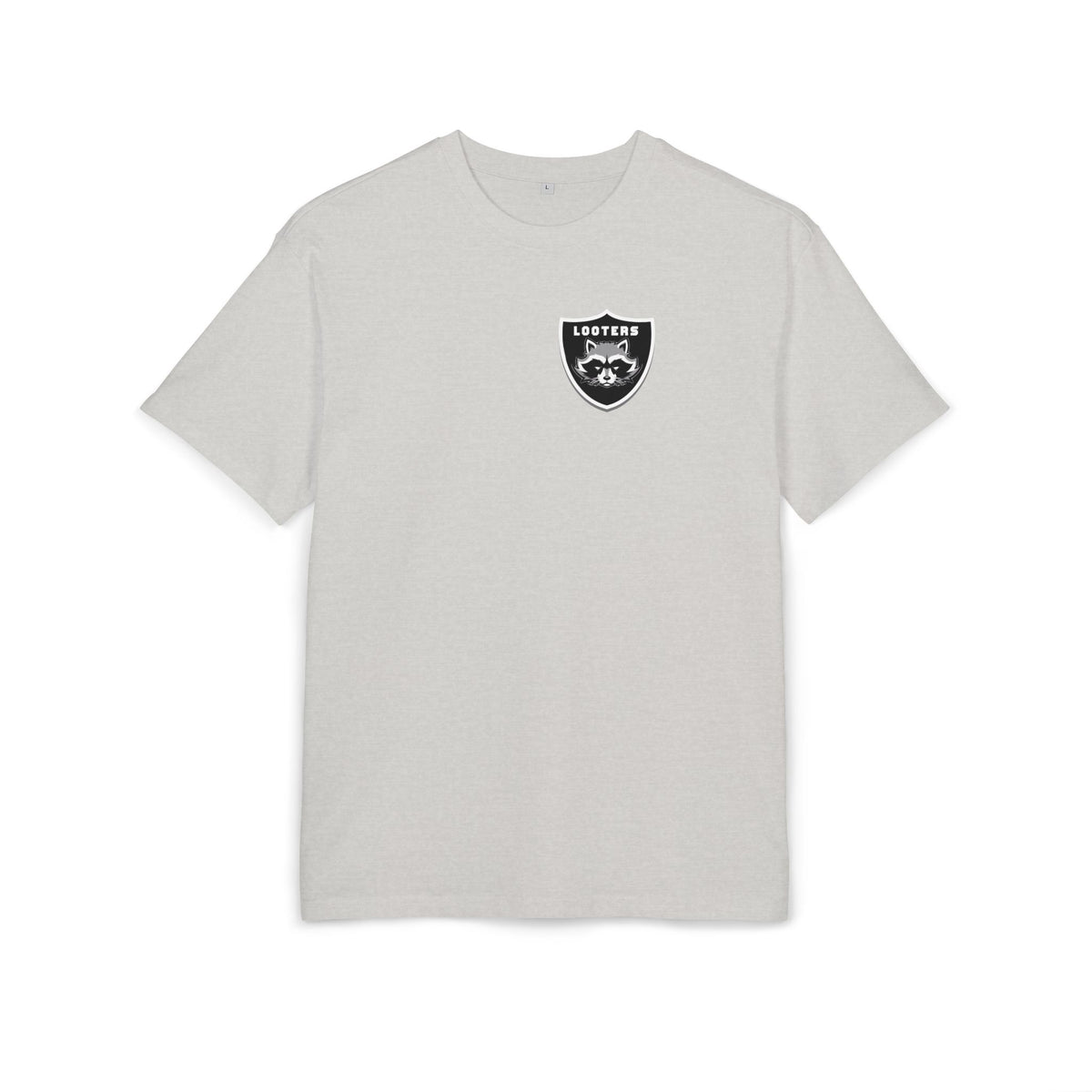 Oversized Tee — 'Losers' Shield Minimal Graphic Chest Tee