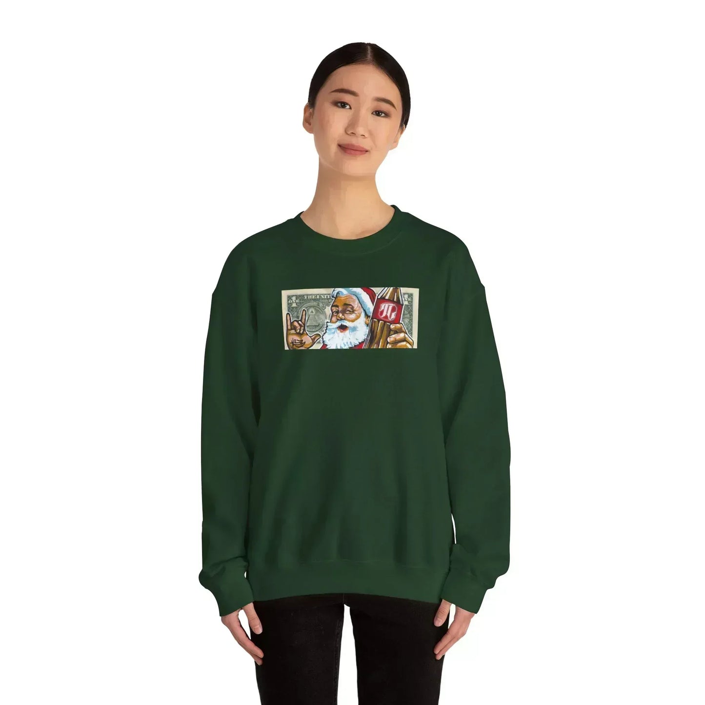 "SANTA DOLLAR BILL" Sweatshirt - L0OT